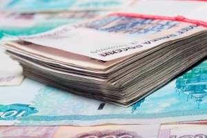 Ruská měna rubl svazek bankovek